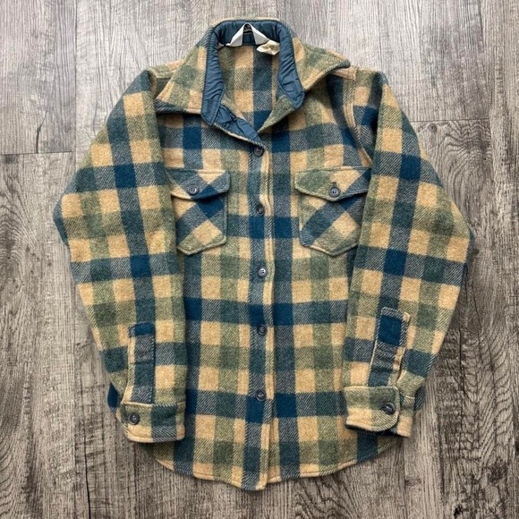Woolrich Tops - Vintage Woolrich Plaid Wool Button Shirt Sz 10